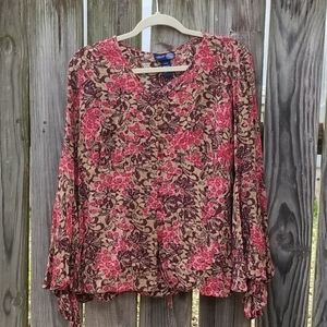 Dramatic Vintage Bell Sleeve Blouse Sz 14/16